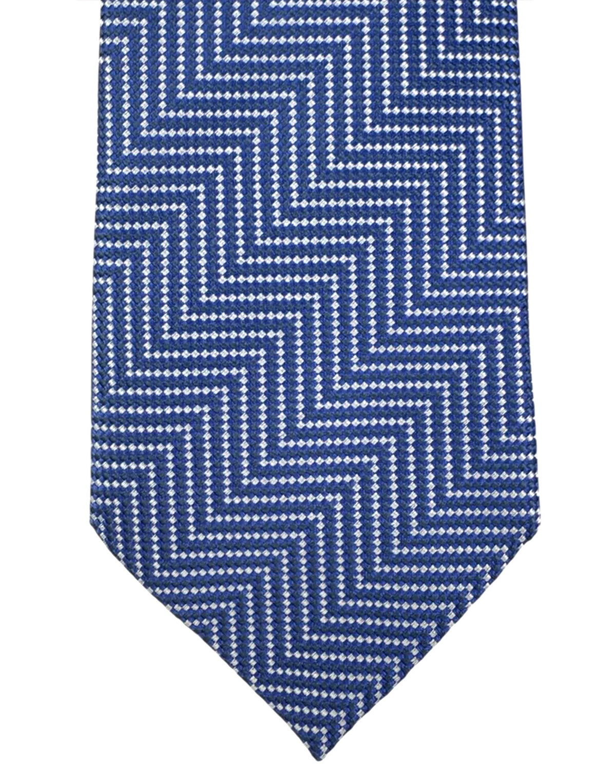 Armani Tie Royal Blue Zigzag Weave