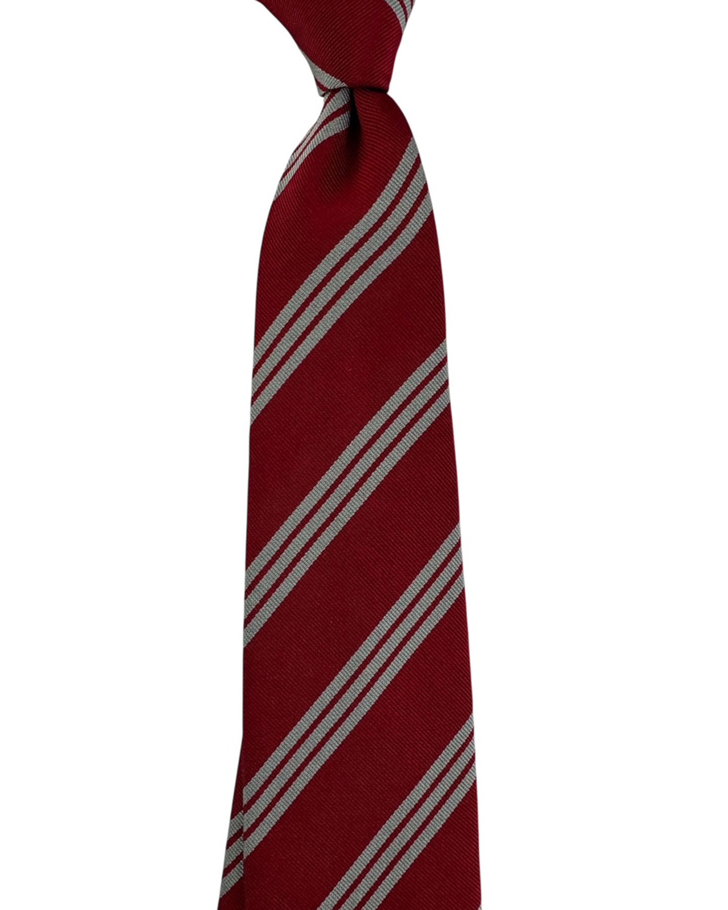 Attolini  Cesare Attolini Tie Dark Red Gray Stripes