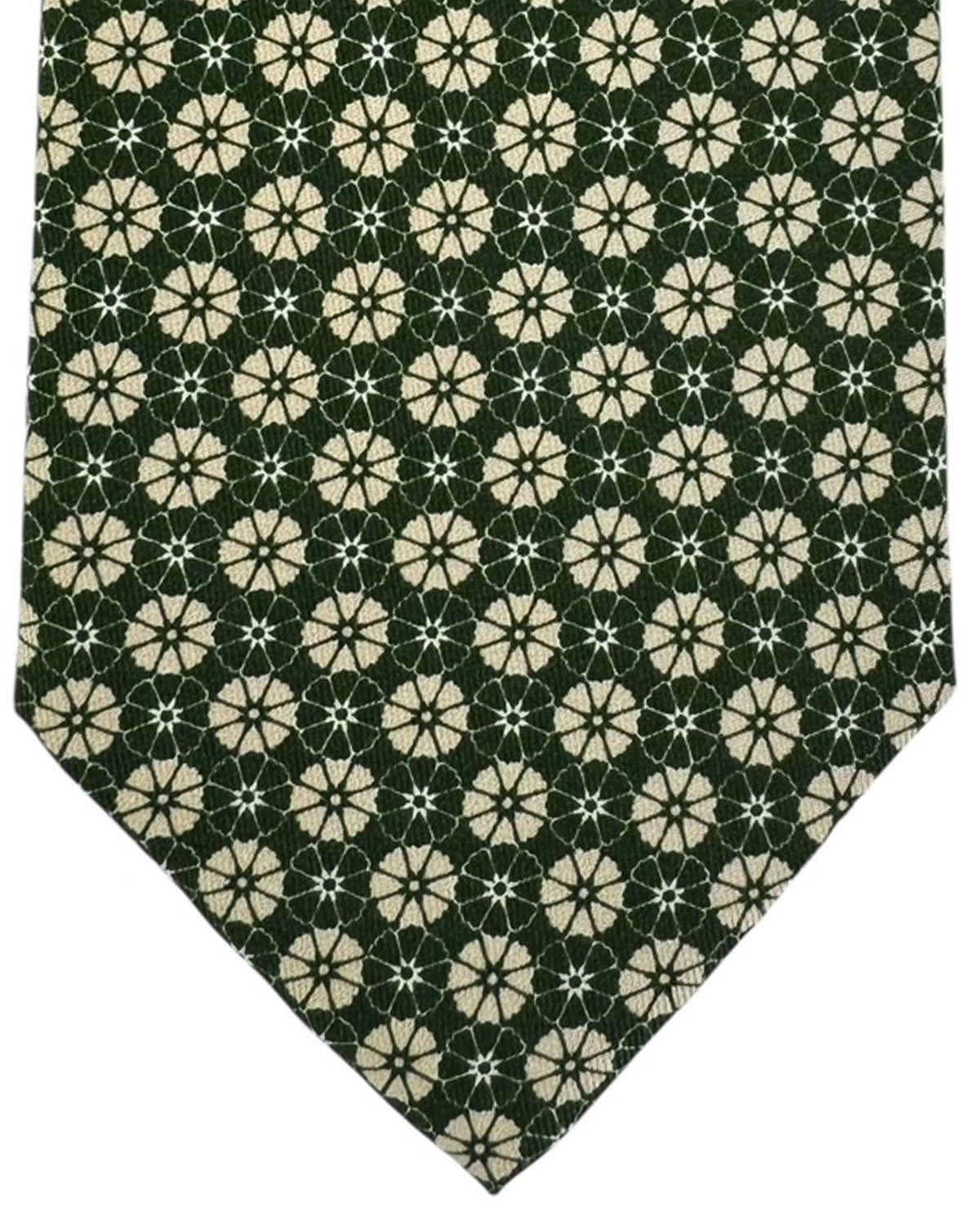 Cesare Attolini Tie Green Geometric Floral