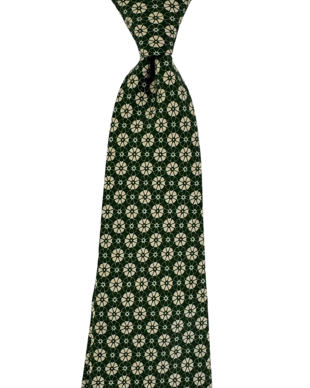 Cesare Attolini Tie Green Geometric Floral