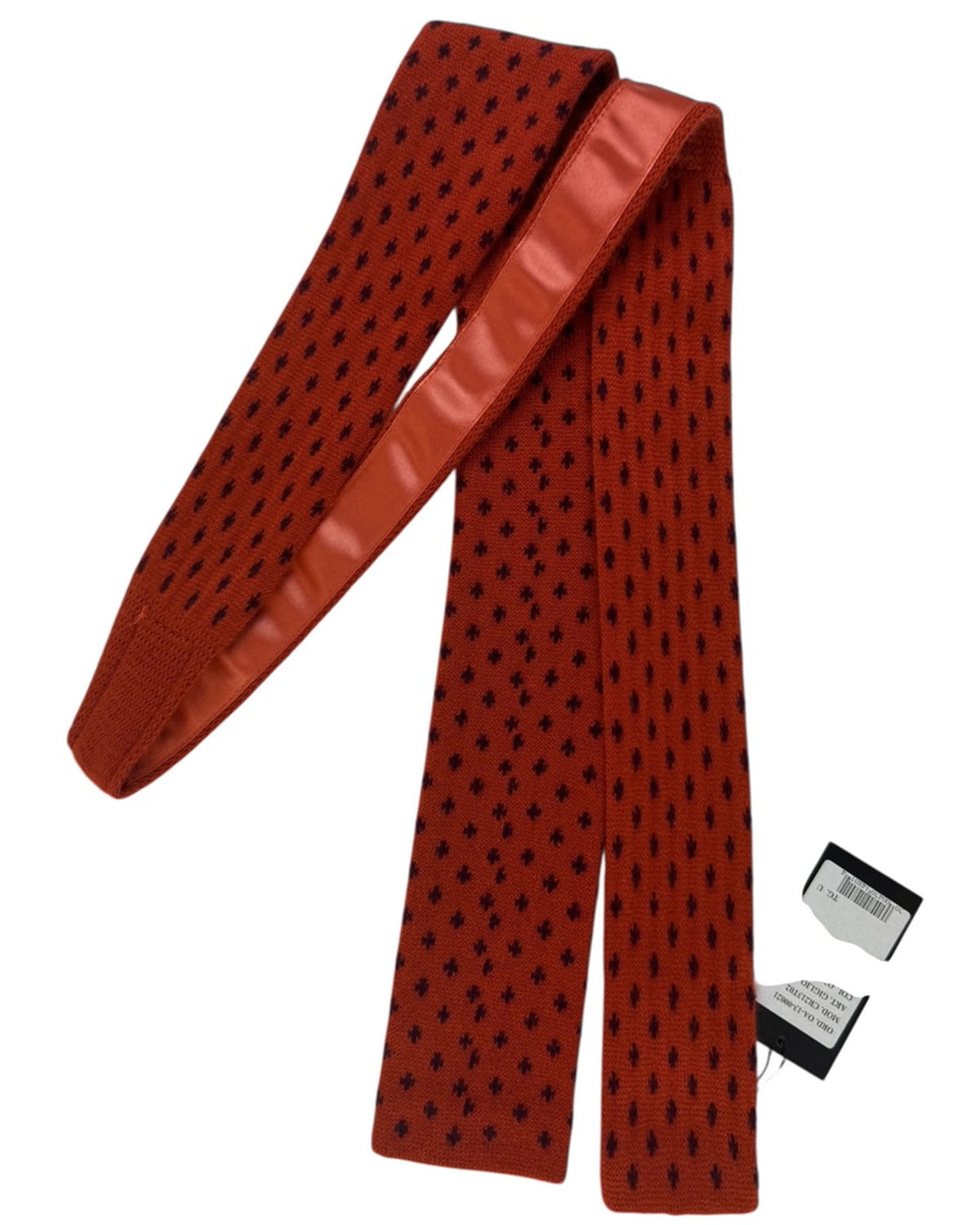 Cesare Attolini Cashmere Rust Red Dotted Knit Tie