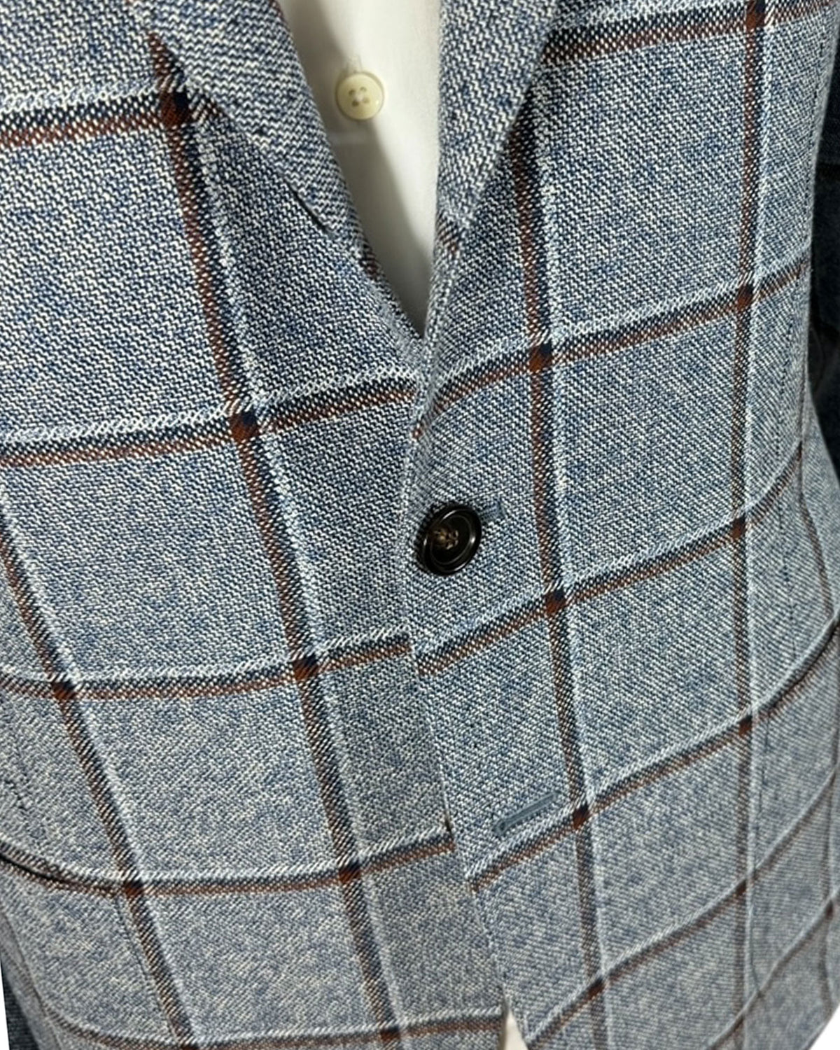 Cesare Attolini Sport Coat Blue Windowpane Wool Silk EU 50/ US 40 SALE
