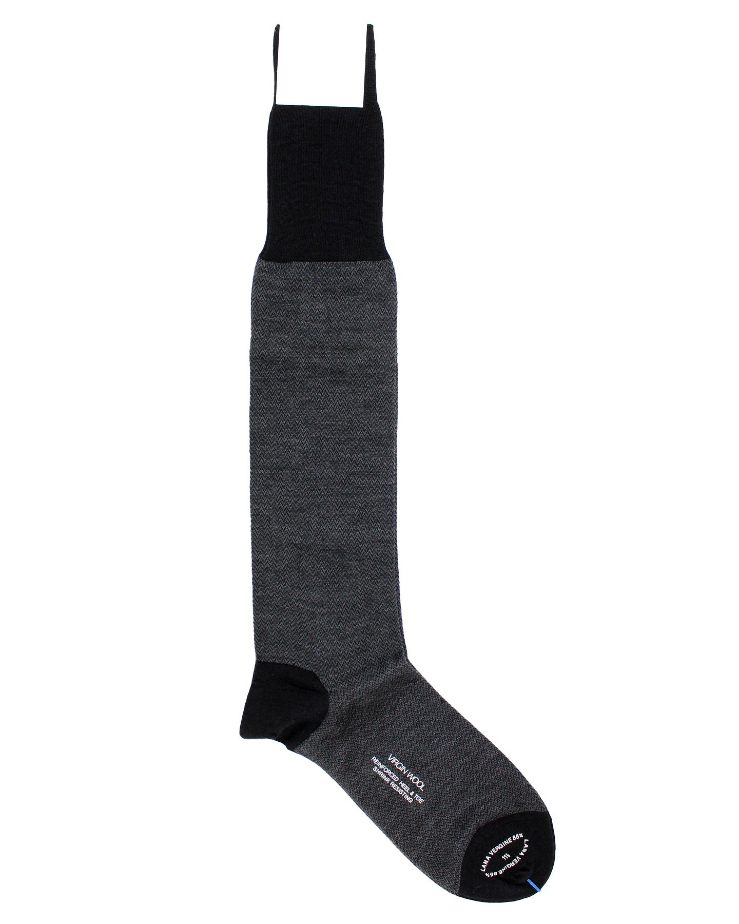 Cesare Attolini Wool Socks Gray Mini Herringbone