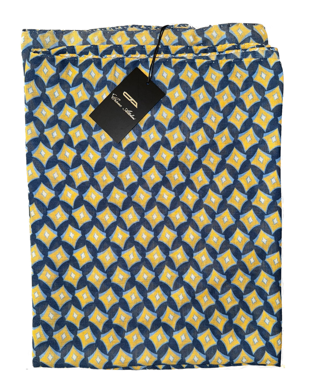 Cesare Attolini Scarf Navy Design - Cotton Cashmere Shawl