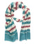 New Attolini Scarf White Aqua Red - Cotton Silk Shawl Cesare Attolini