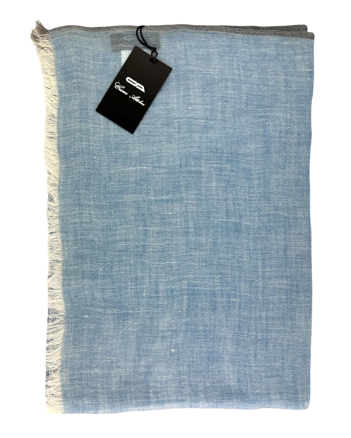 Cesare Attolini Scarf Blue - Linen Silk Cashmere Shawl