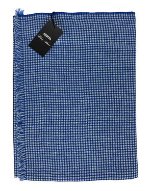 navy white check scarf