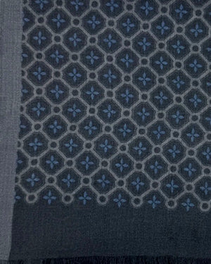Cesare Attolini Scarf Gray Medallion - Cashmere Shawl