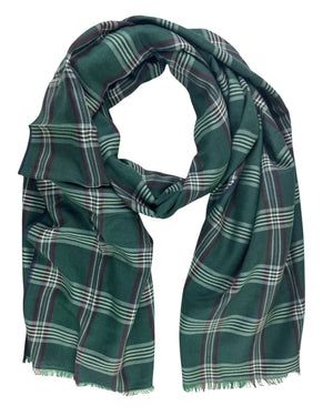 Cesare Attolini Scarf Green Plaid 