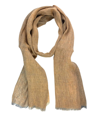 Cesare Attolini Scarf Orange Gray - Linen Cashmere Silk