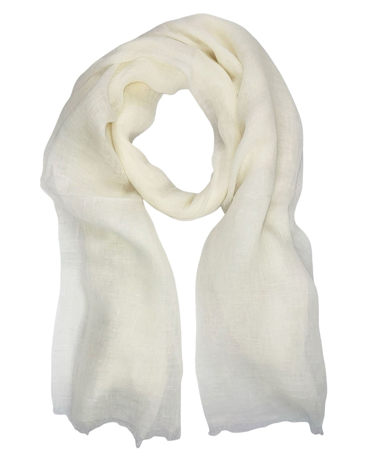 Cesare Attolini Linen Scarf White