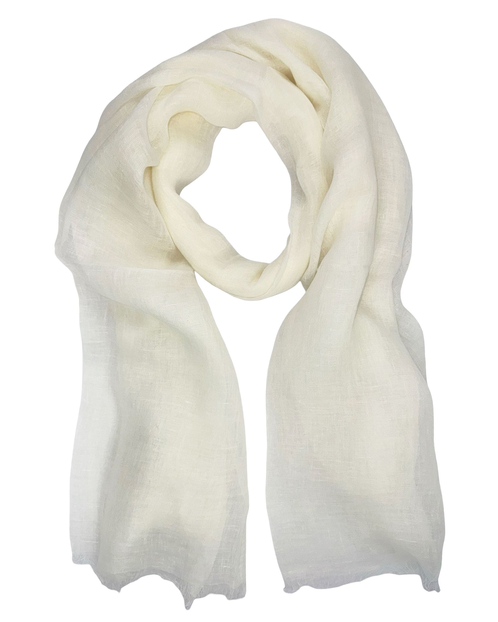 Cesare Attolini Linen Scarf White