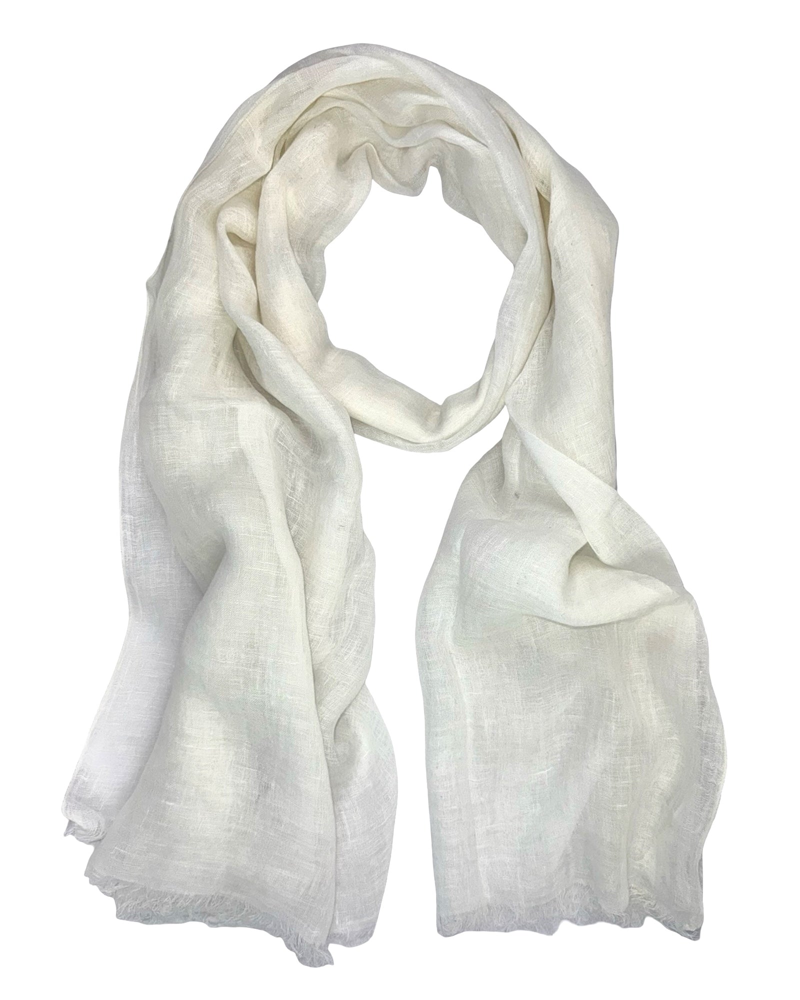 Cesare Attolini Linen Scarf White Design