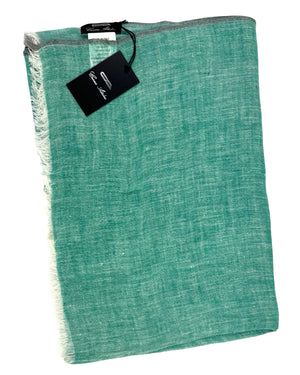 Cesare Attolini Scarf Ocean Green - Linen Silk Cashmere Shawl