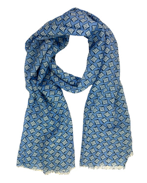 Cesare Attolini Scarf Blue Geometric
