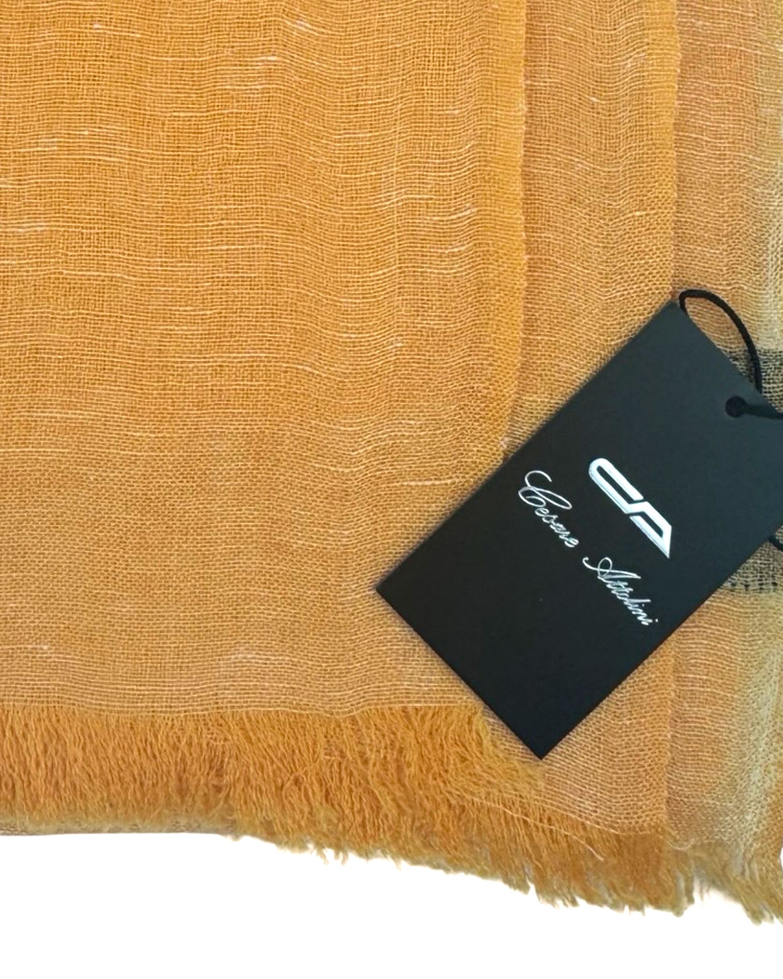 Cesare Attolini Linen Scarf Light Orange Design