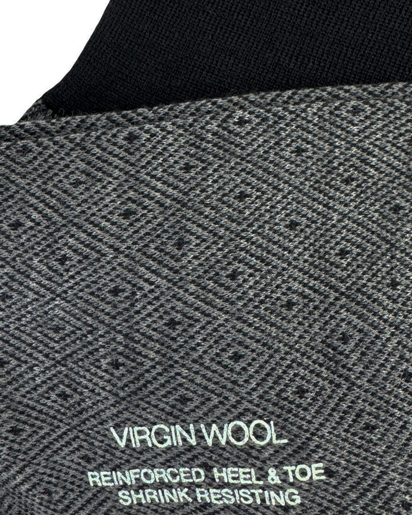 Cesare Attolini Wool Socks Gray Diamonds US 10 1/2 - EU 43 Over The Calf