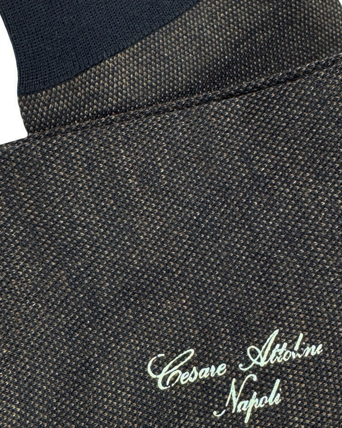 Cesare Attolini Wool Socks Brown Black US 11 1/2 - EU 45 Over The Calf