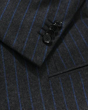 Cesare Attolini Suit Gray Royal Blue Stripes - Pleated Pants EU 50/ US 40 SALE