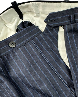 Cesare Attolini Suit Midnight Blue Gray Stripes EU 52/ US42