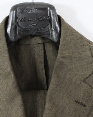 Cesare Attolini Suit Brown Linen Hanger