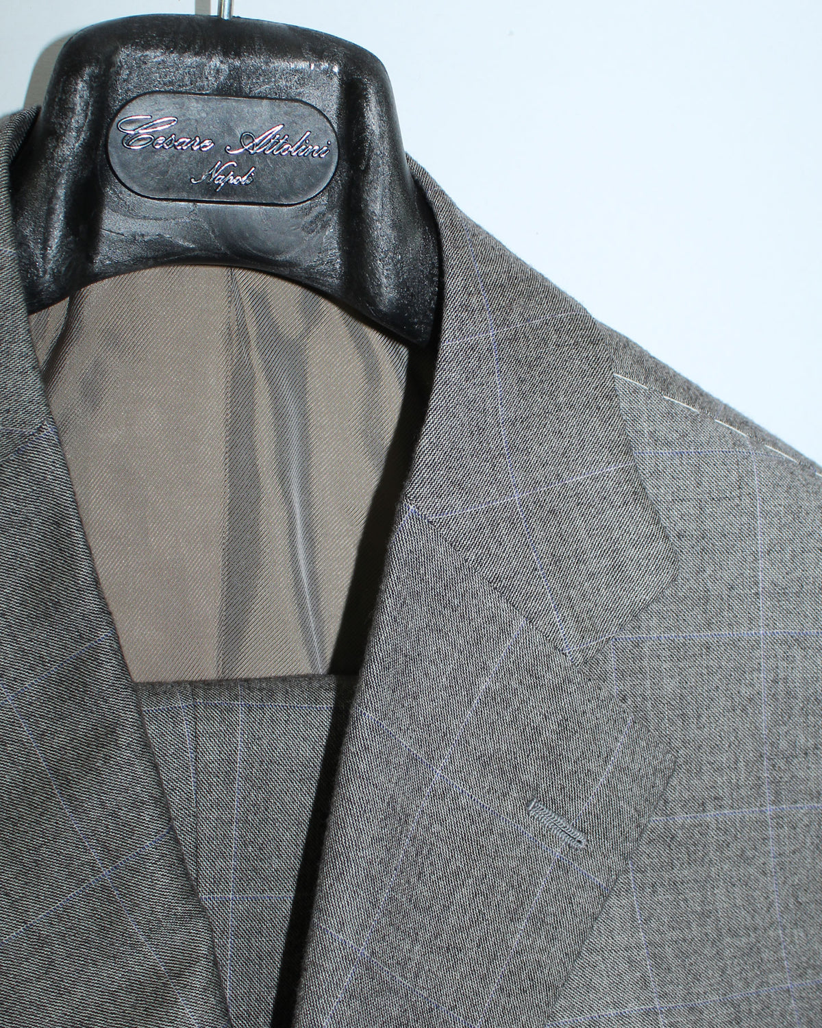Cesare Attolini Wool Suit Gray Windowpane EU 50/ US 40