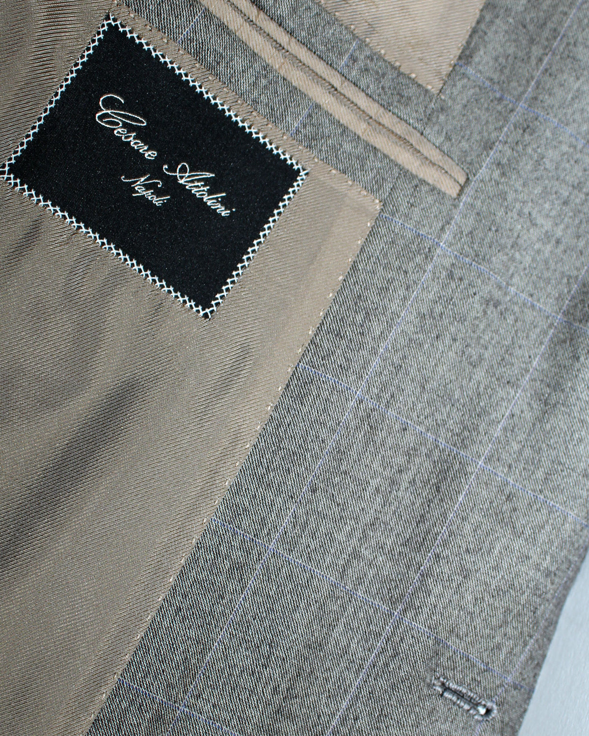 Cesare Attolini Wool Suit Gray Windowpane EU 50/ US 40