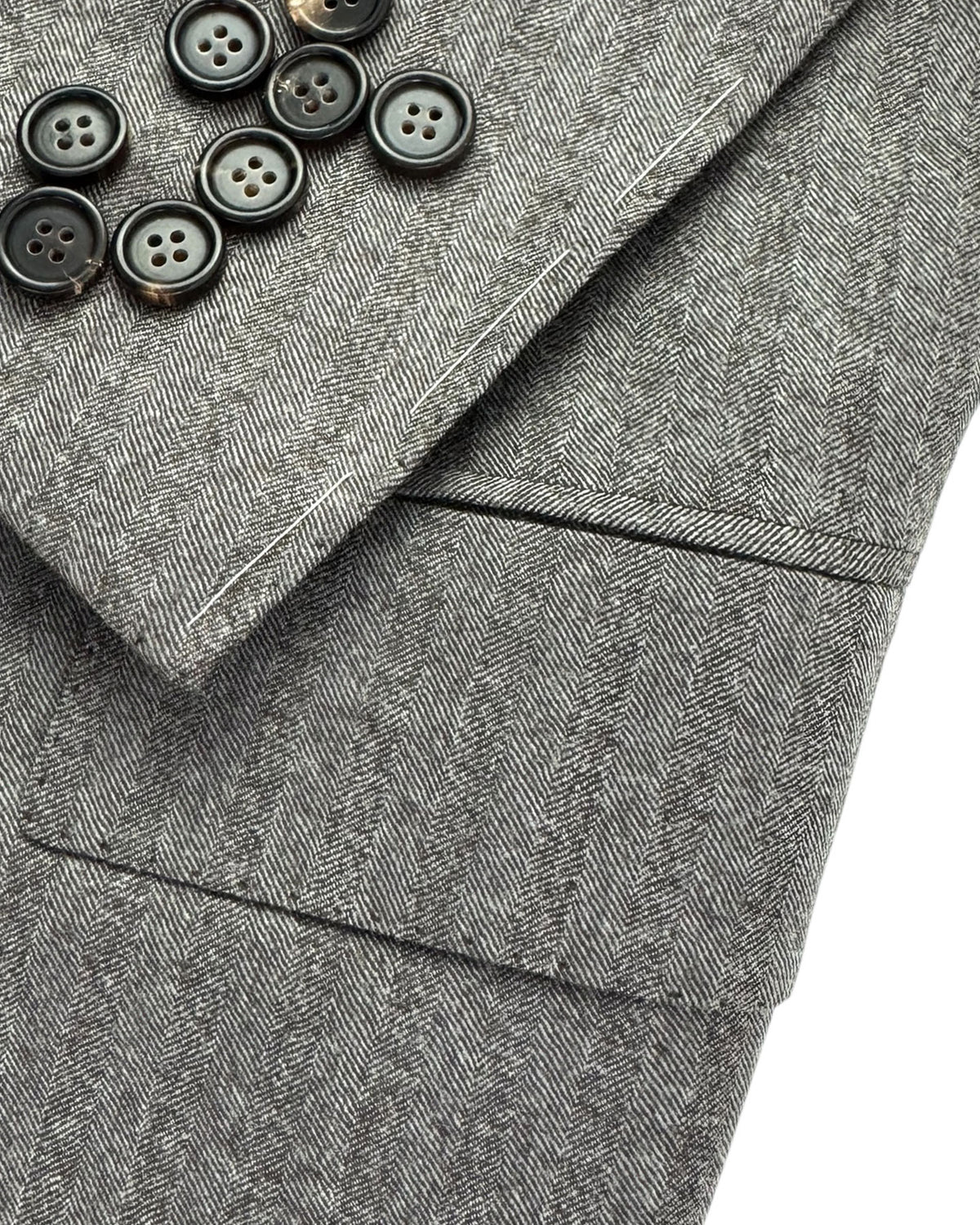 Cesare Attolini Wool Suit Gray Taupe Cuffs