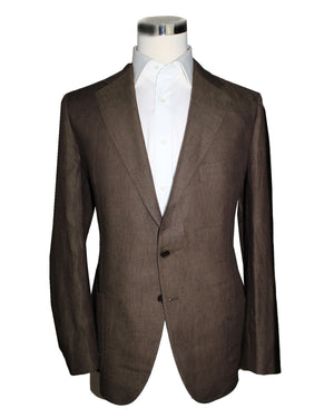 Cesare Attolini Suit Brown - Linen EU 54 - US 44 SALE