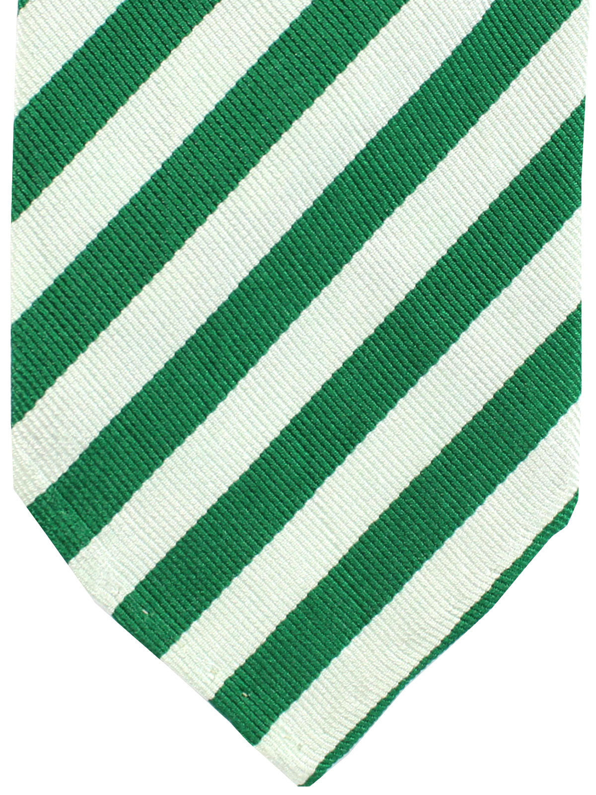 Cesare Attolini Unlined Tie Gray Green Stripes