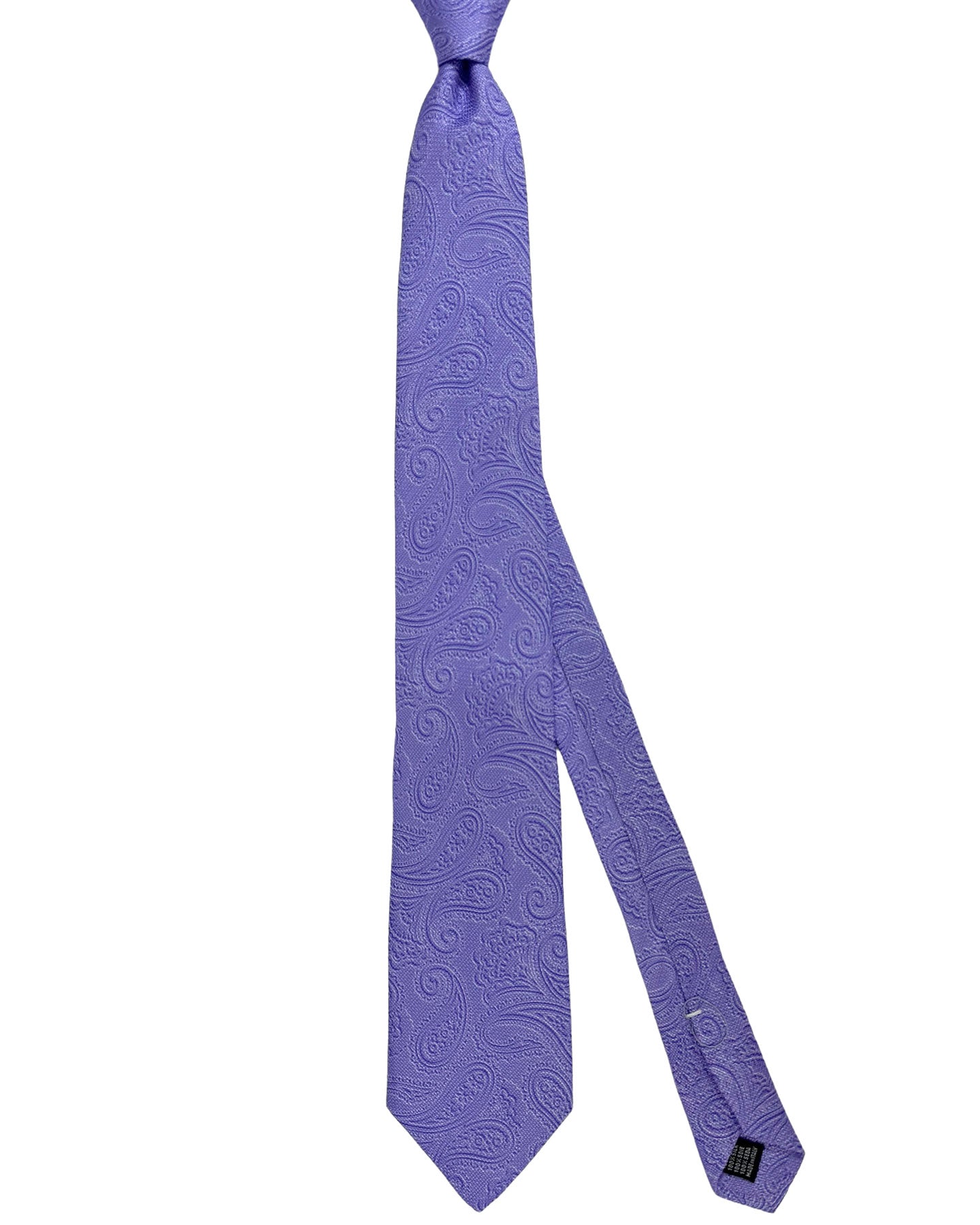 Cesare Attolini Silk Tie Lilac Purple Paisley