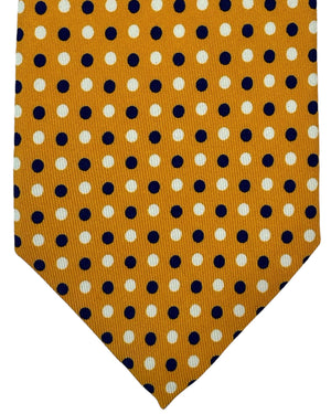 Cesare Attolini Silk Tie Orange Dots