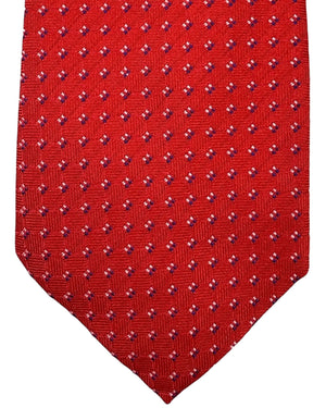 Cesare Attolini Silk Tie Red Micro Pattern