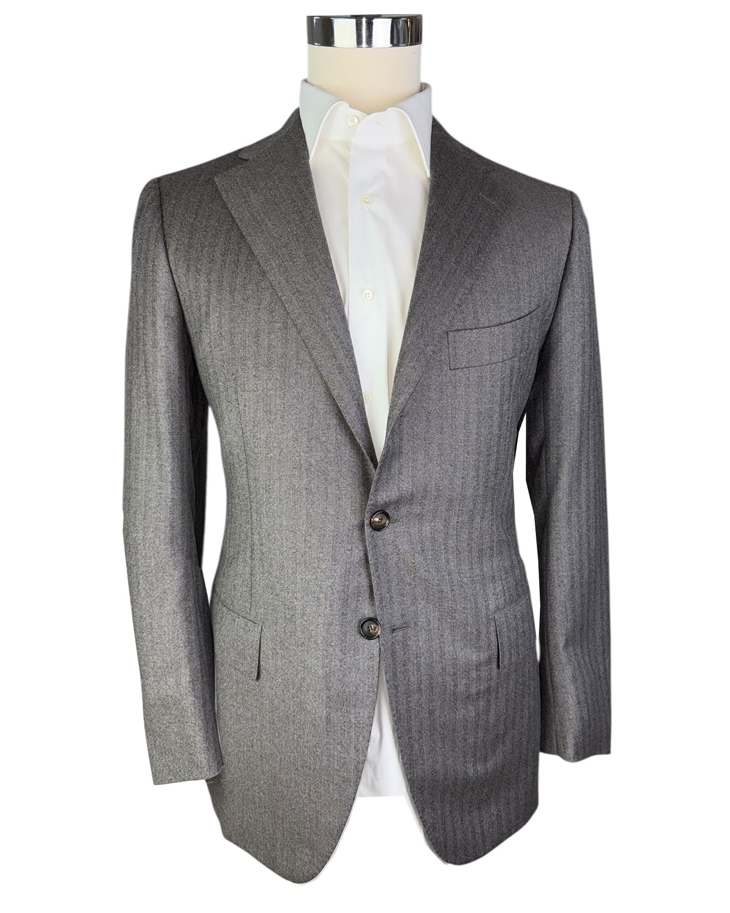 New Cesare Attolini Wool Suit Gray Taupe 