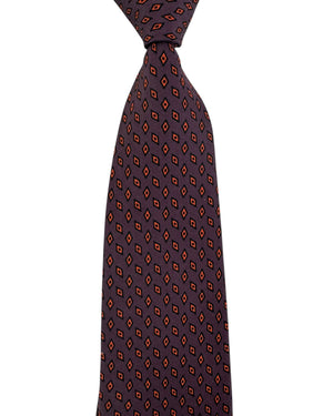Genuine  Attolini Silk Tie Maroon Geometric