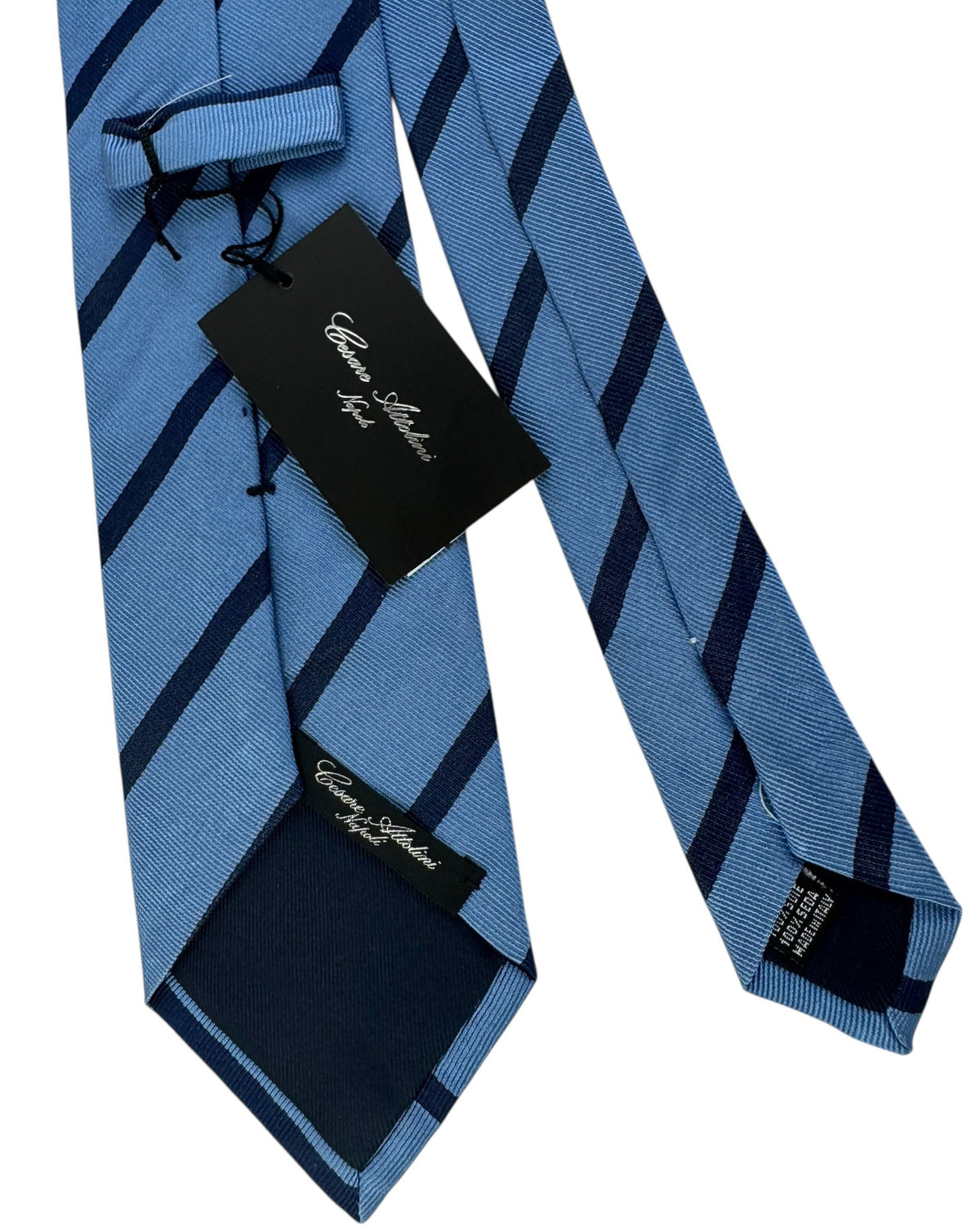 Cesare Attolini Silk Tie Blue Stripes
