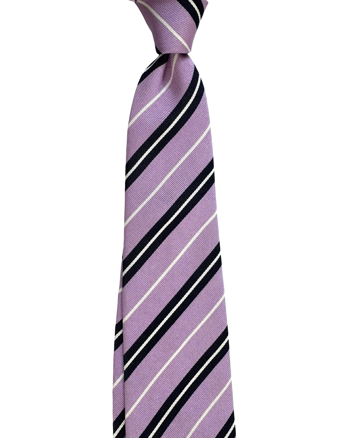 Cesare Attolini Unlined Tie Lilac Stripes