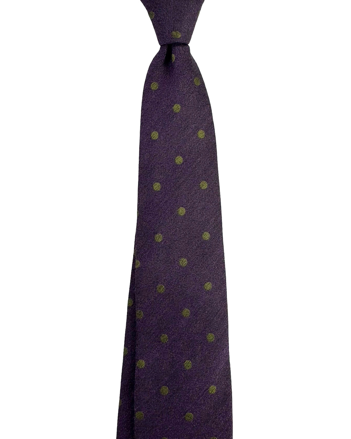 Barba Sevenfold Tie Purple Olive Polka Dots - Sartorial