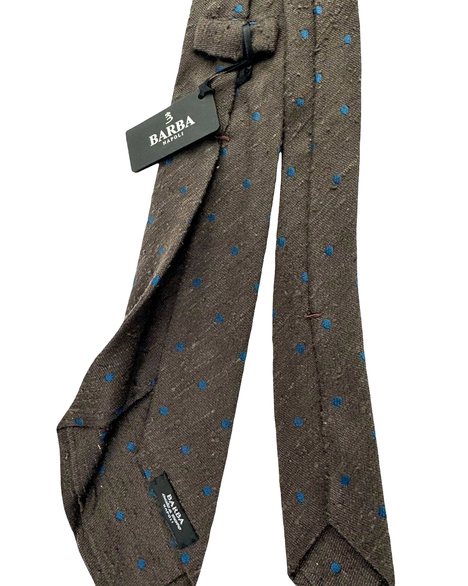 Barba Sevenfold Tie  Polka Dots - Sartorial