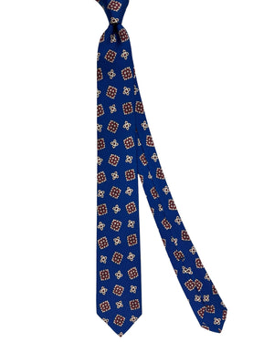 Barba Sevenfold Tie Royal Blue Brown Design