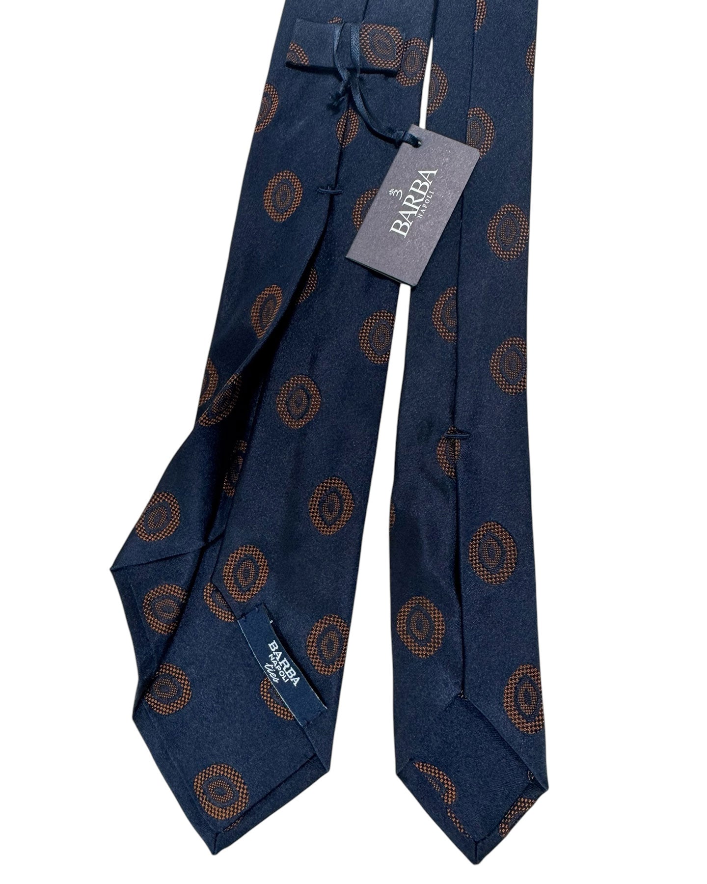 Barba Tie Midnight Blue Brown - Sevenfold Necktie