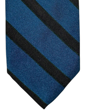 Barba Tie Midnight Blue Brown Stripes - Sevenfold Necktie