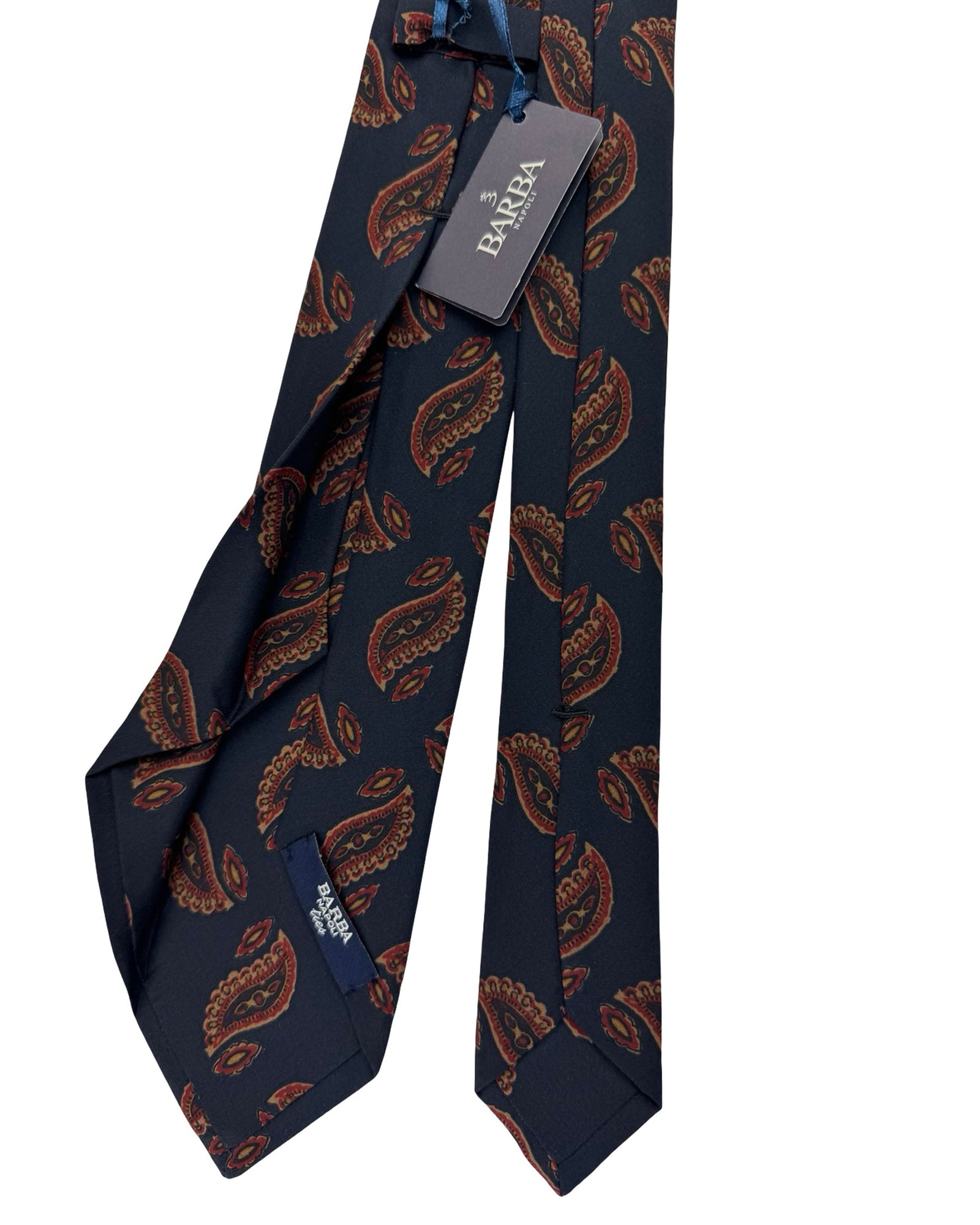 Barba Sevenfold Tie Midnight Blue Maroon Paisley