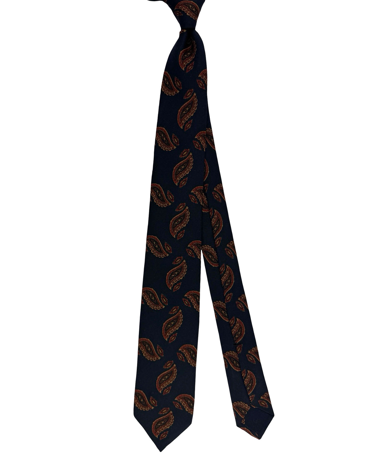 Barba Sevenfold Tie Midnight Blue Maroon Paisley SALE