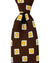 Barba Sevenfold Tie Brown Orange White Geometric Design - Sartorial Neckwear