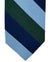 Barba Sevenfold Tie Navy Blue Green Stripes Design - Sartorial Neckwear