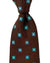 Barba Sevenfold Tie Brown Aqua Silver Mini Geometric Design - Sartorial Neckwear