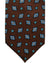 Barba Sevenfold Tie Brown Aqua Geometric Design - Sartorial Neckwear