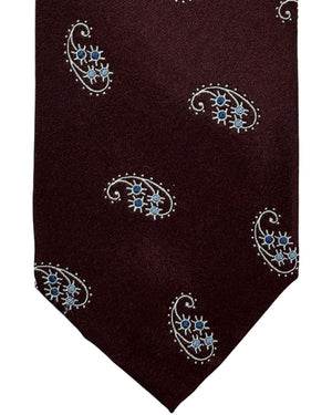 Barba Sevenfold Tie Brown Paisley Design - Sartorial Neckwear