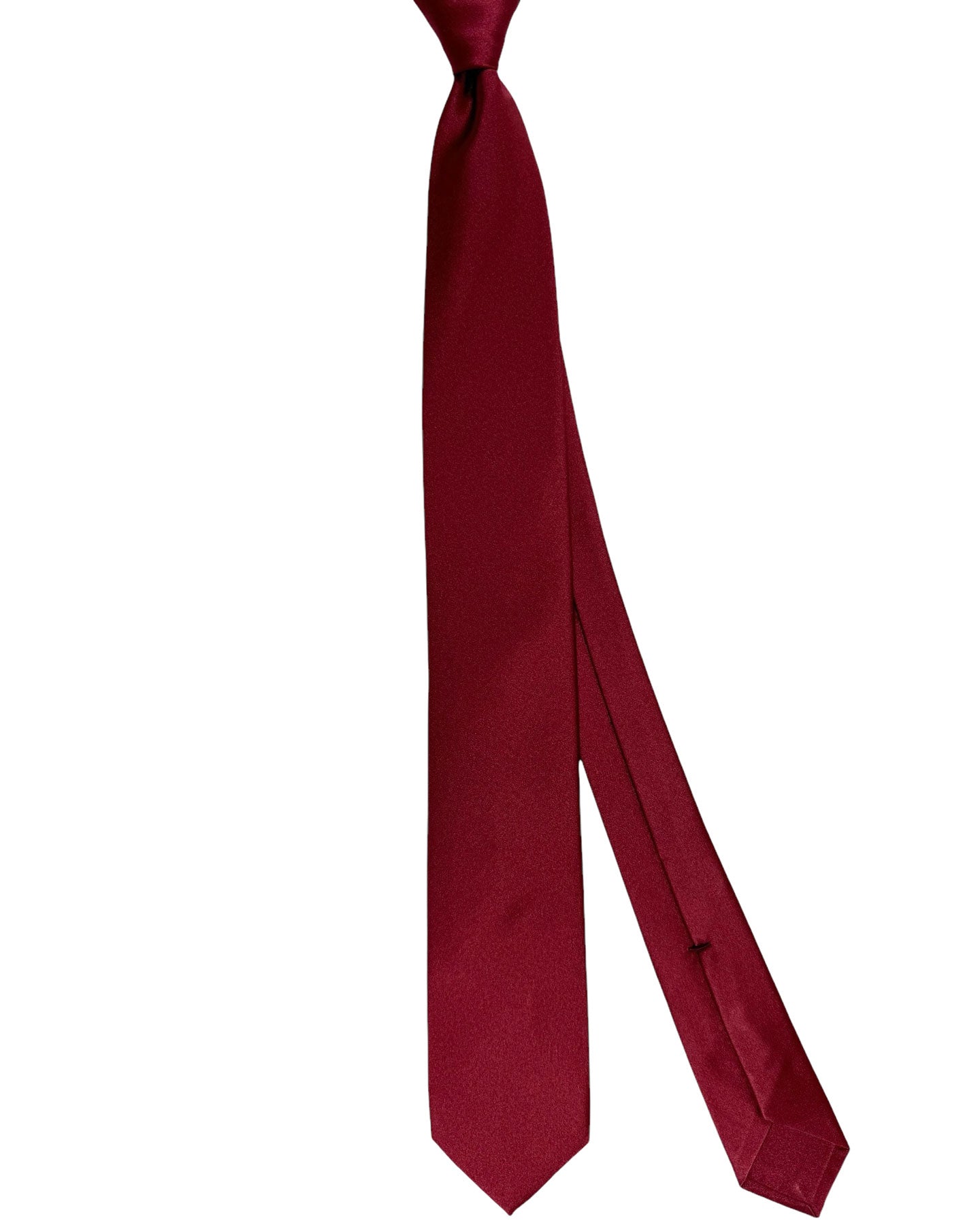 Barba Sevenfold Tie Maroon Solid Design - Sartorial Neckwear